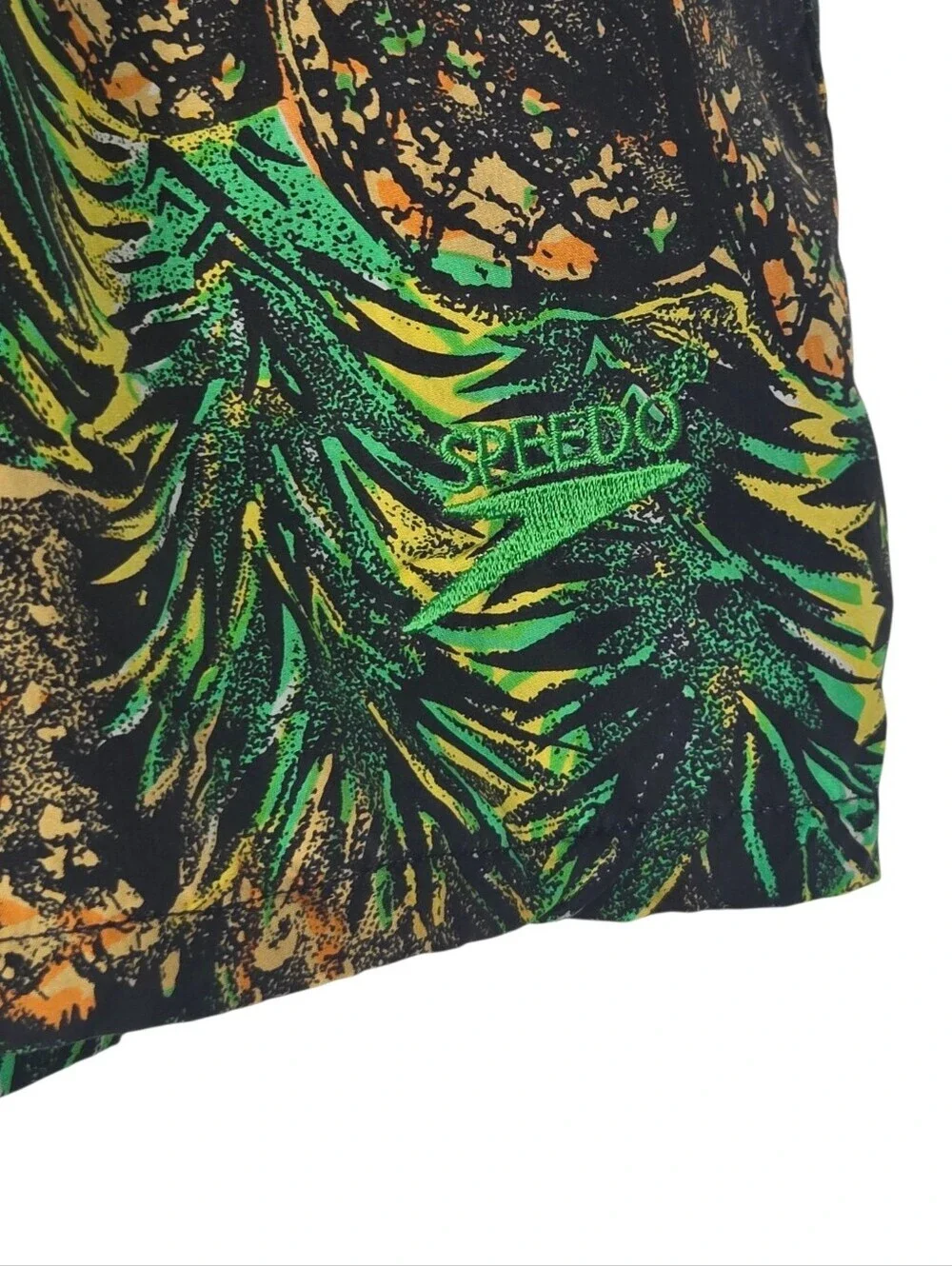 Speedo Mens Vintage 90s Hawaiian Pineapple Print Print Silk Swim Trunks Medium